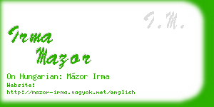 irma mazor business card
